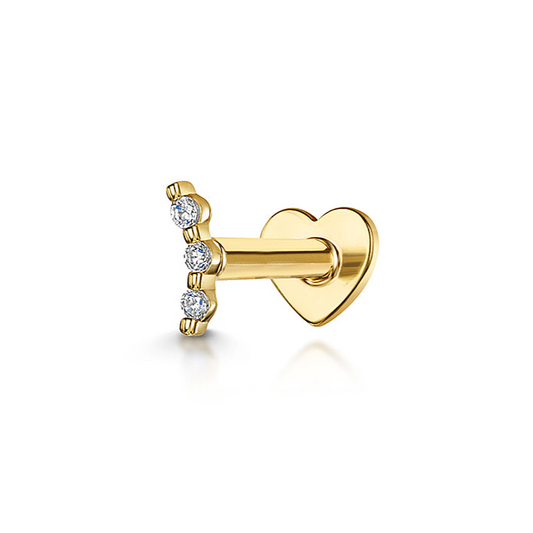 9k solid yellow gold tiny pixie flat back labret stud earring 6mm Cartilage Studs Laura Bond Maria Tash astrid miyu