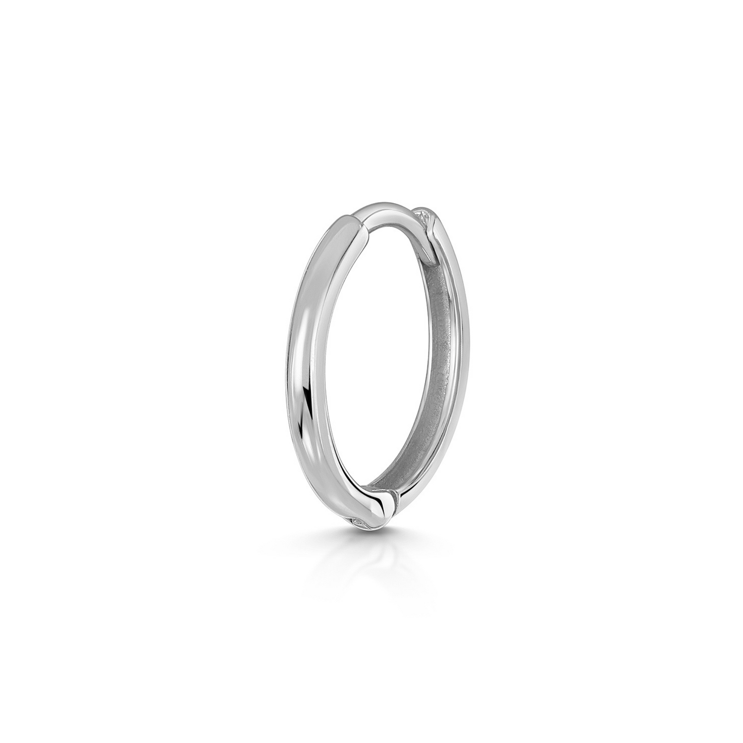 astrid miyu 9k solid white gold 10mm slim simple huggie earring Huggies and Hoops Laura Bond