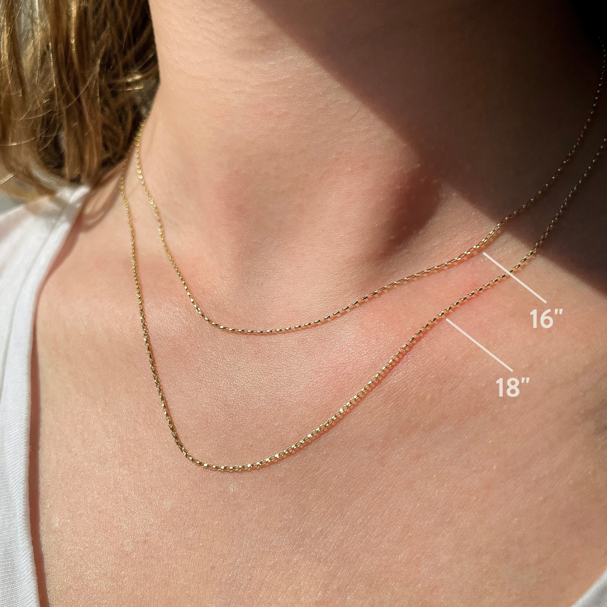 9k solid white gold belcher necklace chain Laura Bond