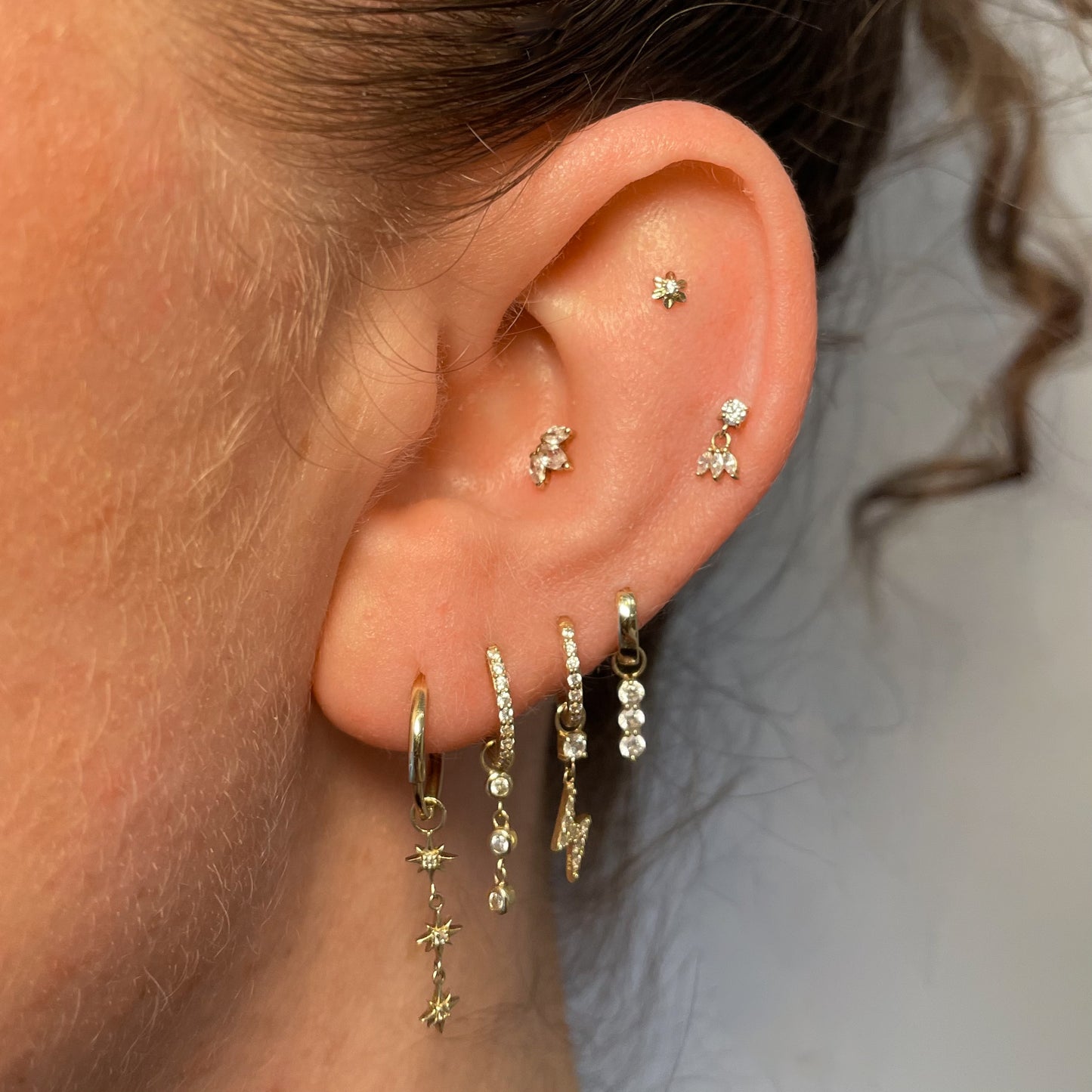 Charmed by Laura Bond - 9k solid yellow gold lightning bolt earring charm Chains and Charms Laura Bond Maria Tash astrid miyu