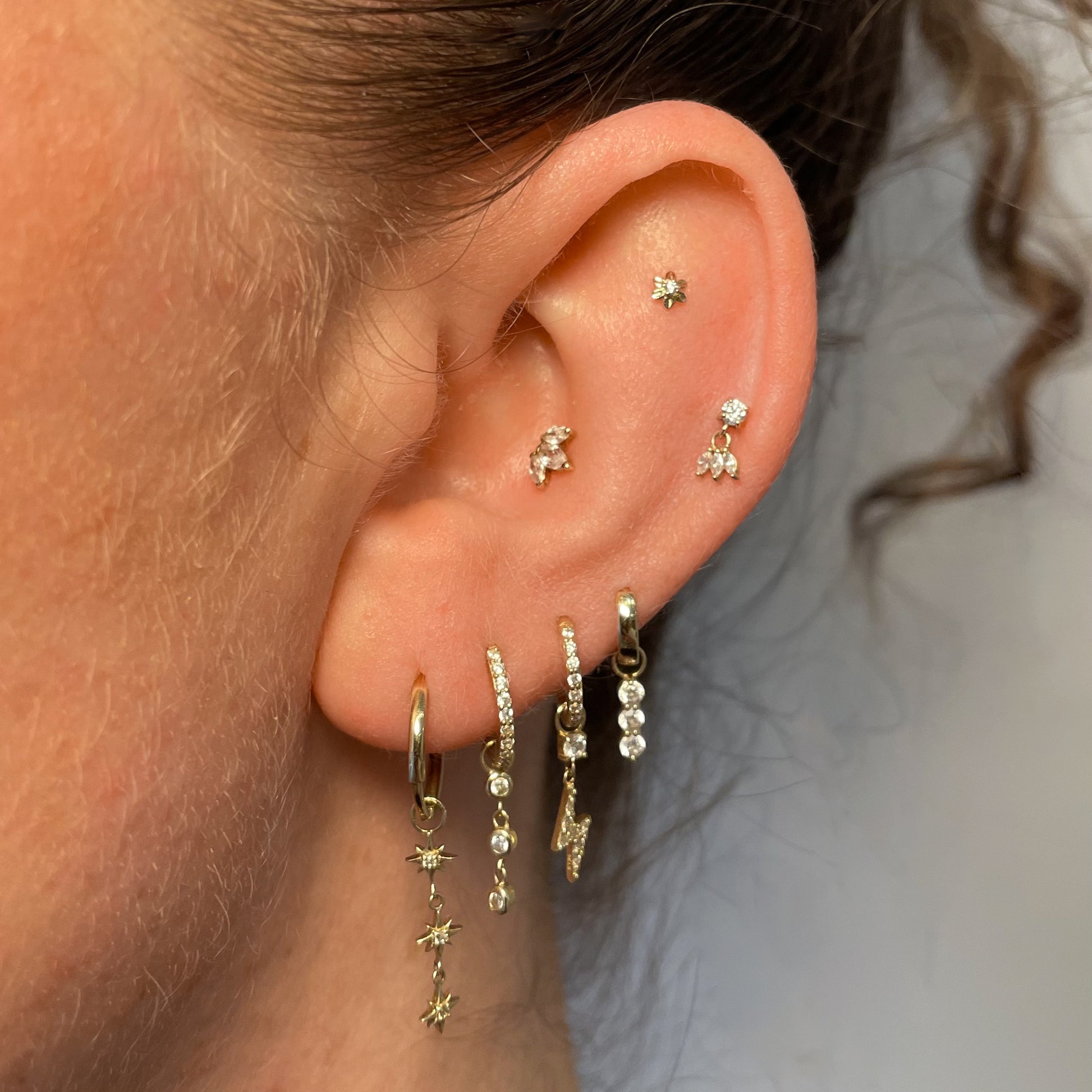 Charmed by Laura Bond - 9k solid yellow gold lightning bolt earring charm Chains and Charms Laura Bond Maria Tash astrid miyu
