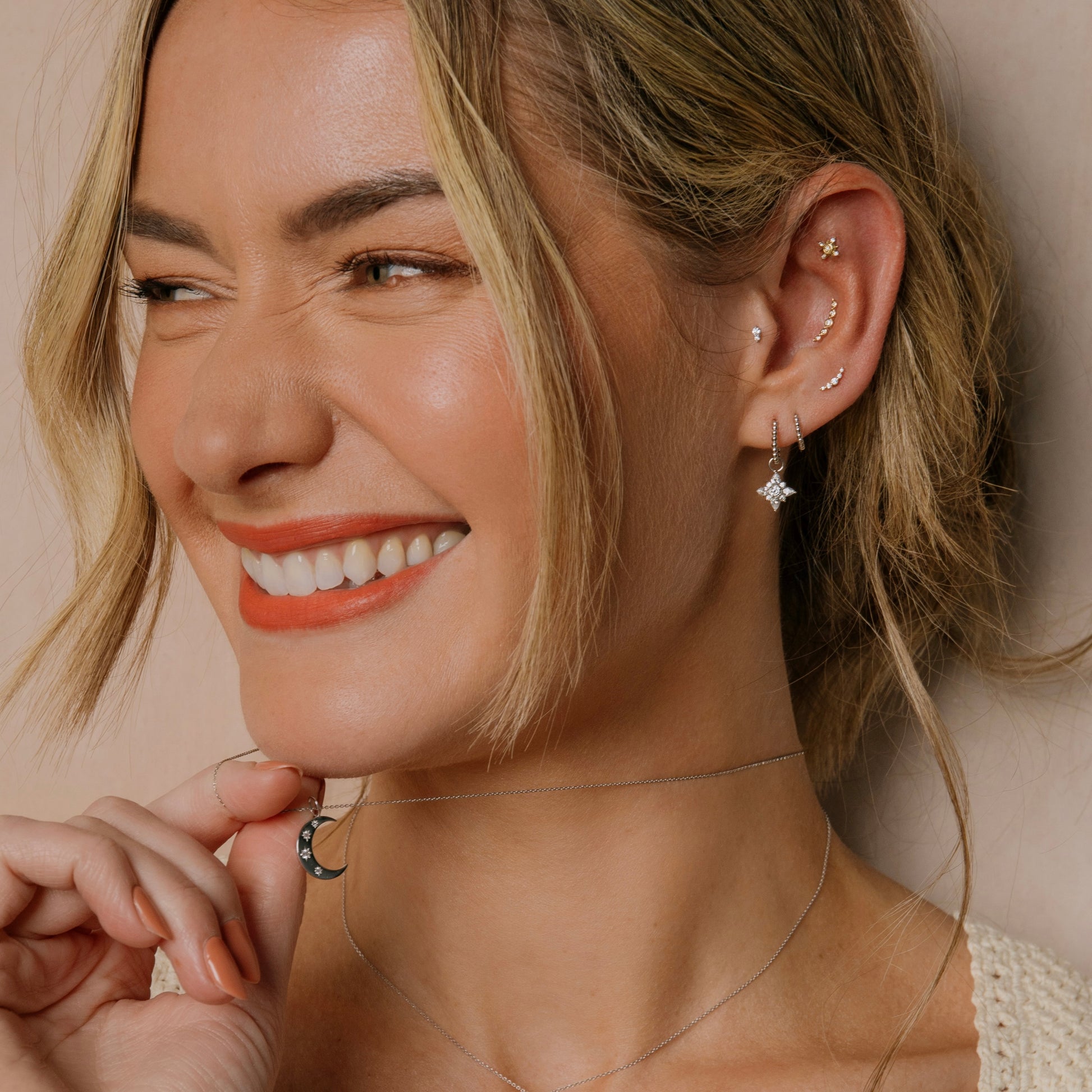 9k solid white gold Guiding Light earring charm Chains and Charms Laura Bond Maria Tash astrid miyu