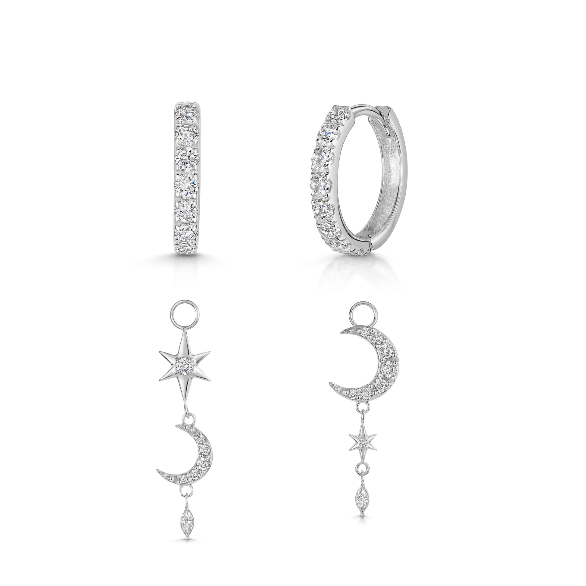 astrid miyu 9k solid white gold 10mm Vespera huggie hoop earring pair Huggies and Hoops Laura Bond