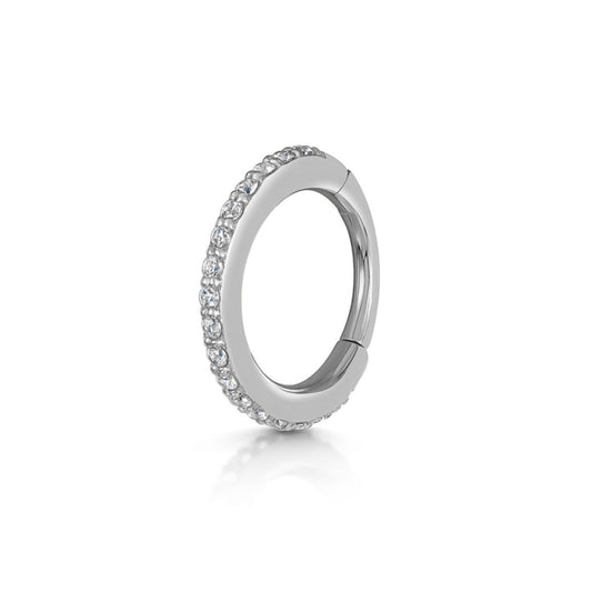 9k solid white gold crystal clicker hoop earring Huggies and Hoops Laura Bond Maria Tash astrid miyu