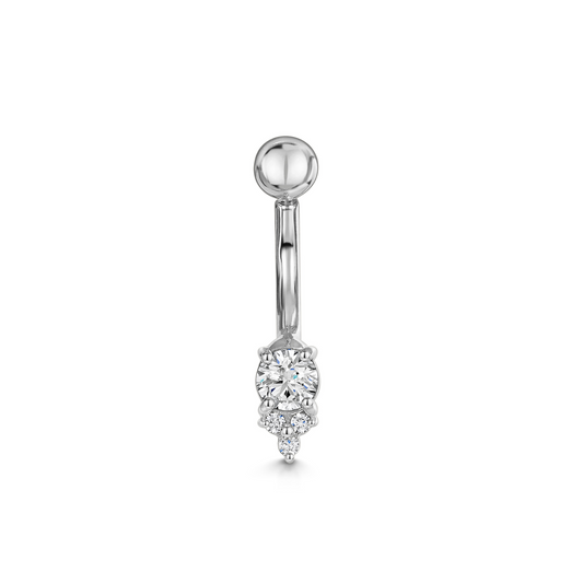 9k solid white gold Crystal Cluster banana bar Banana Bars Laura Bond Maria Tash astrid miyu