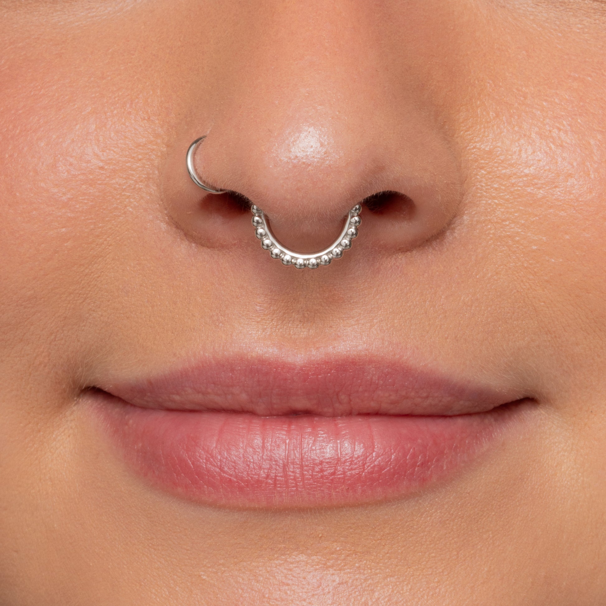 14k solid white gold 9mm Sienna hoop for daith or septum Huggies and Hoops Laura Bond Maria Tash astrid miyu