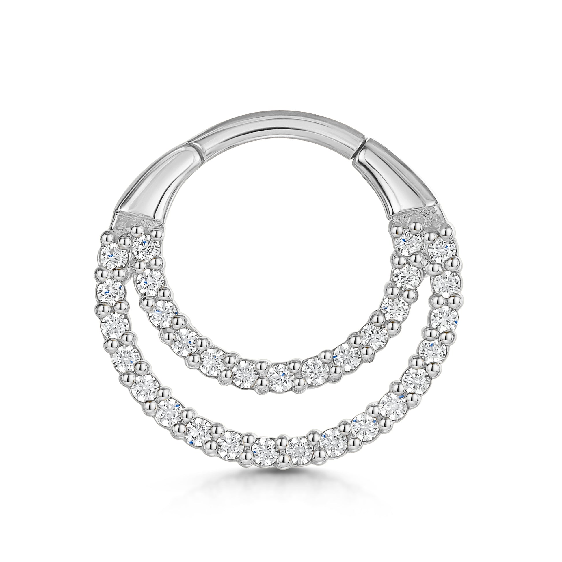 9k solid white gold Echo hoop for daith or septum Huggies and Hoops Laura Bond Maria Tash