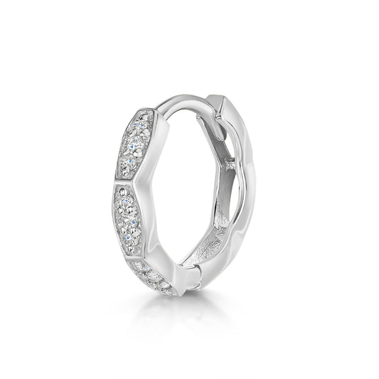 9k solid white gold Evelyn huggie earring 8mm Huggies and Hoops Laura Bond Maria Tash astrid miyu