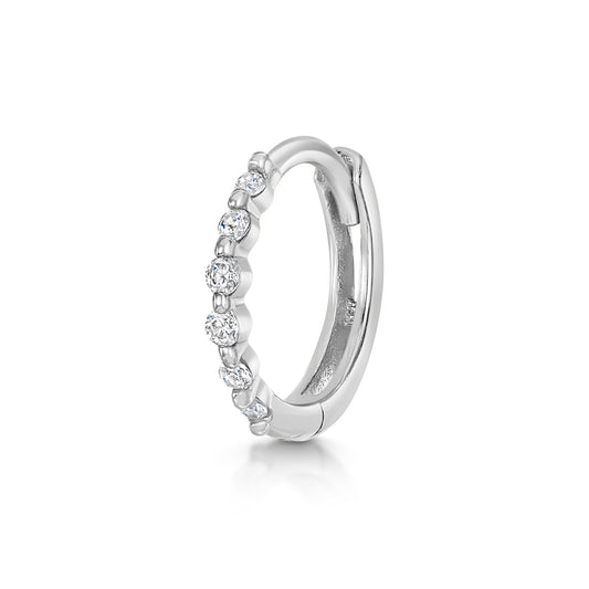 9k solid white gold Izzy huggie earring 8mm Huggies and Hoops Laura Bond Maria Tash astrid miyu