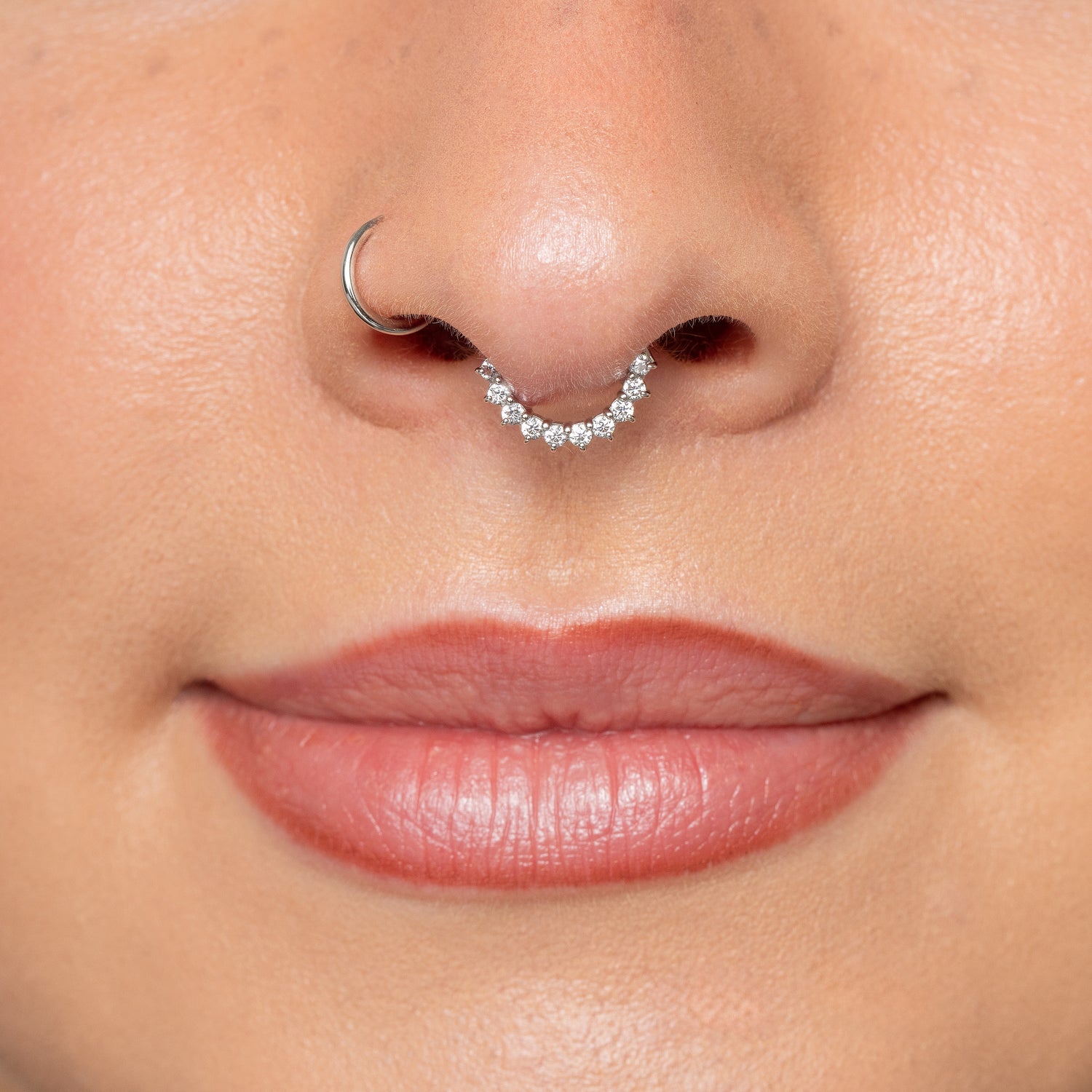 9k solid white gold Sophie hoop for daith and septum Huggies and Hoops Laura Bond Maria Tash