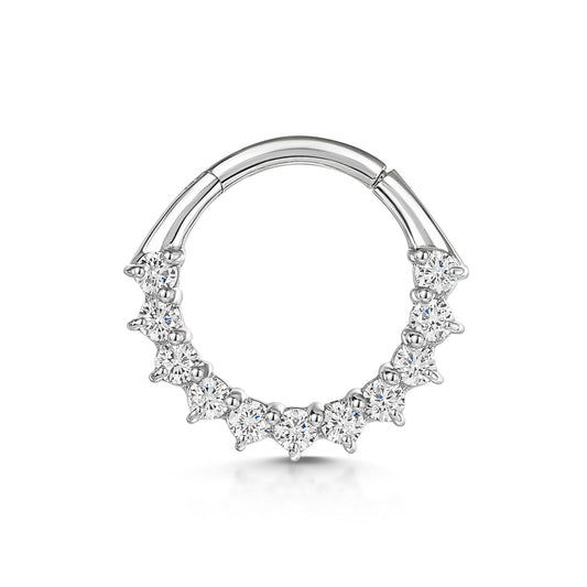 9k solid white gold Sophie hoop for daith and septum Huggies and Hoops Laura Bond Maria Tash