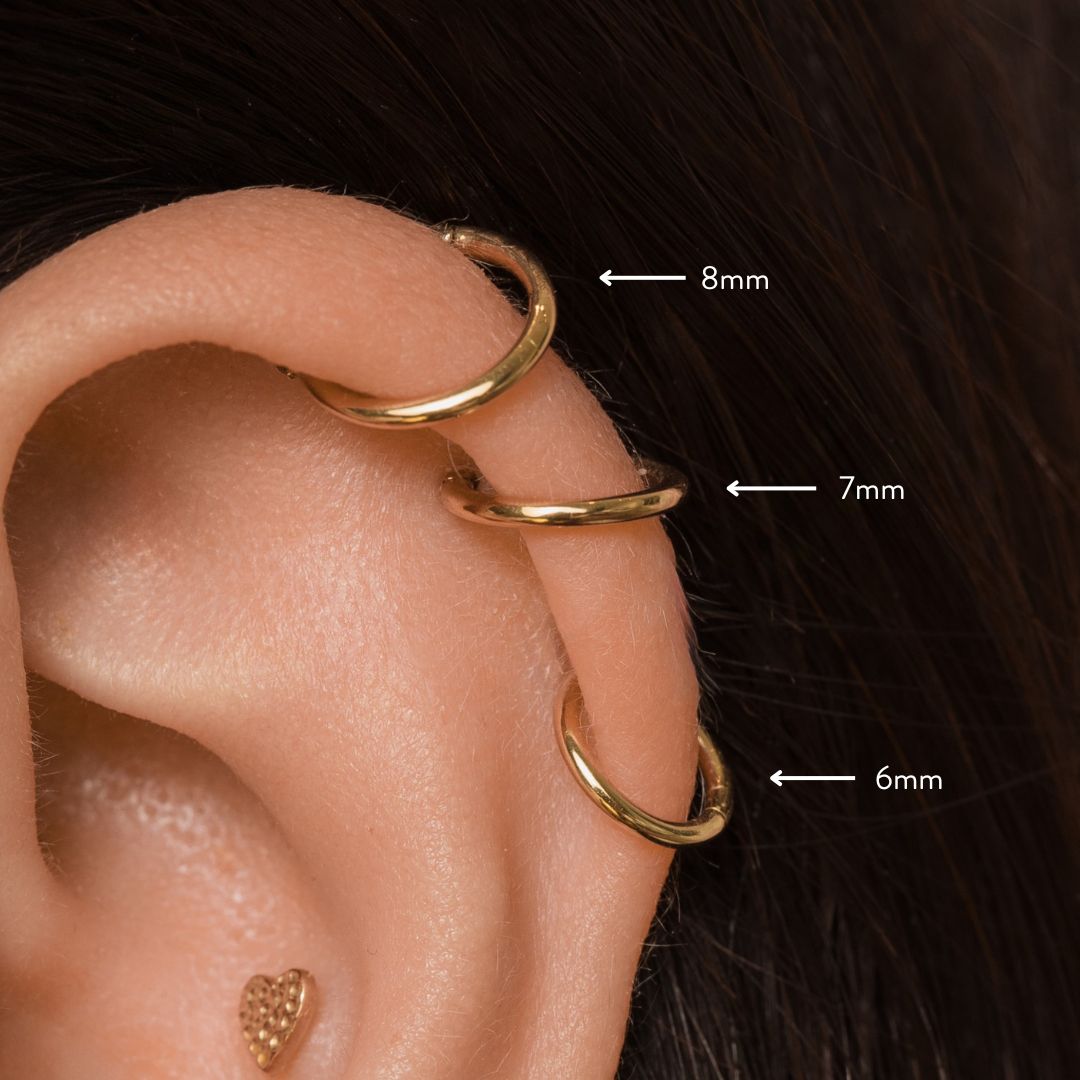 9k solid yellow gold 18g clicker hoop earring Huggies and Hoops Laura Bond Maria Tash astrid miyu