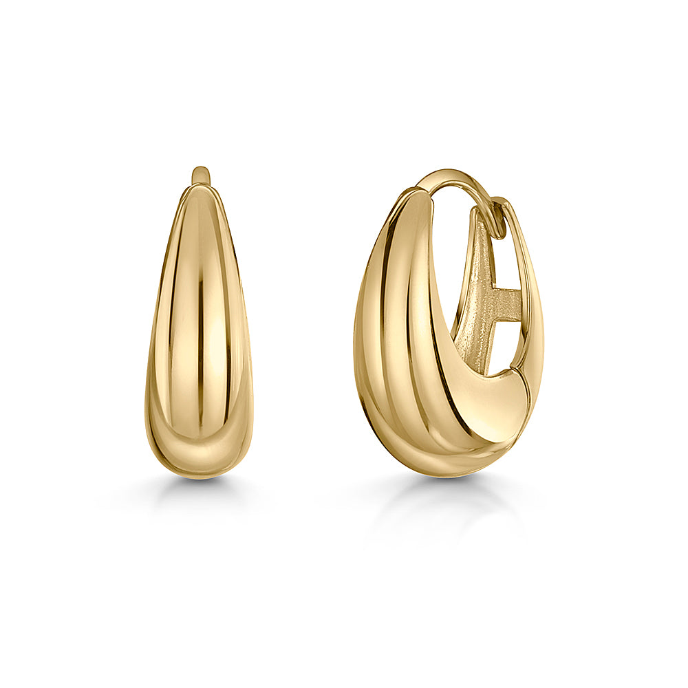 9k solid yellow gold Domed huggie earring pair Earring Pairs Laura Bond Maria Tash astrid miyu