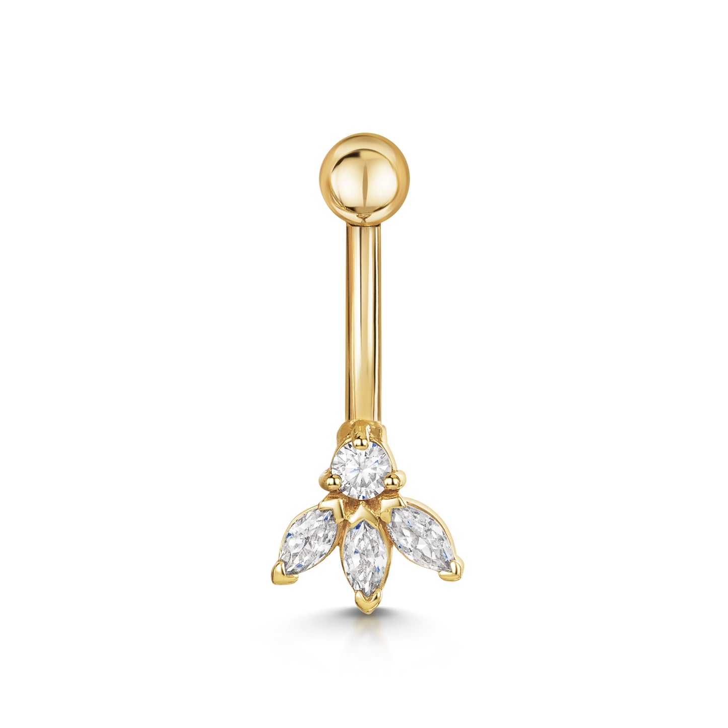 9k solid yellow gold Lotus Flower banana bar Banana Bars Laura Bond Maria Tash astrid miyu