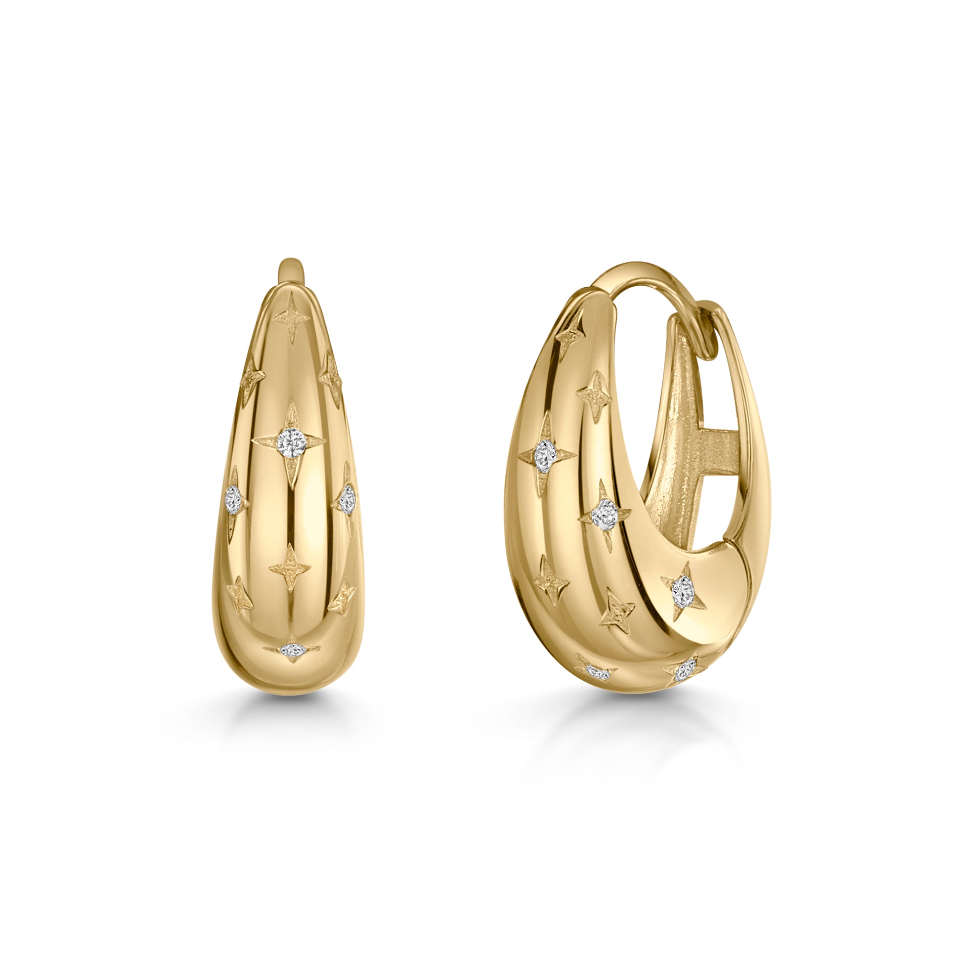 9k solid yellow gold nuit étoilée Domed huggie earring pair Earring Pairs Laura Bond Maria Tash