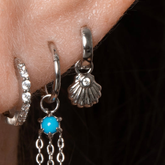 Charmed by Laura Bond - 9k solid white gold clam shell charm Chains and Charms Laura Bond Maria Tash astrid miyu