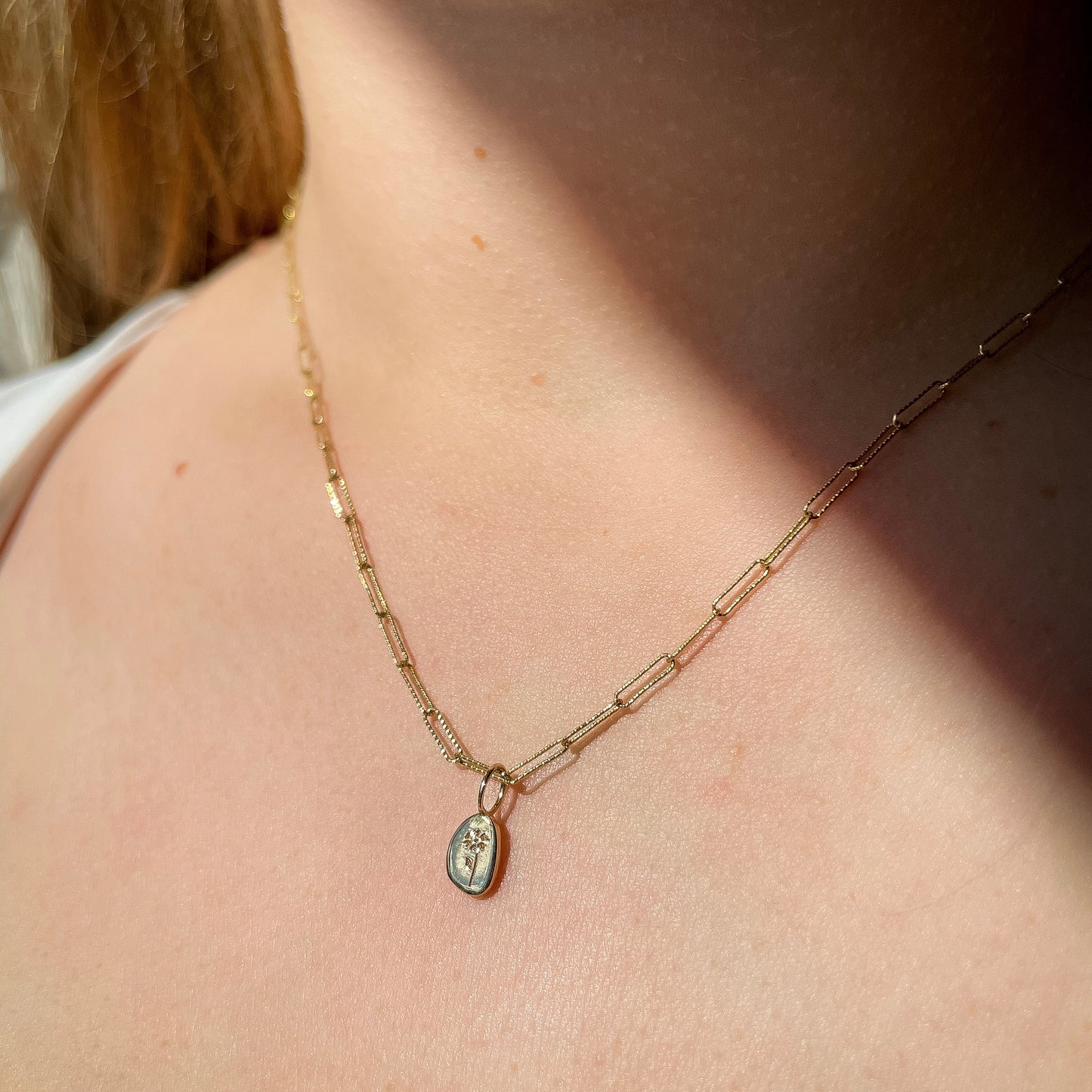 9k solid yellow gold 18" paperclip necklace chain