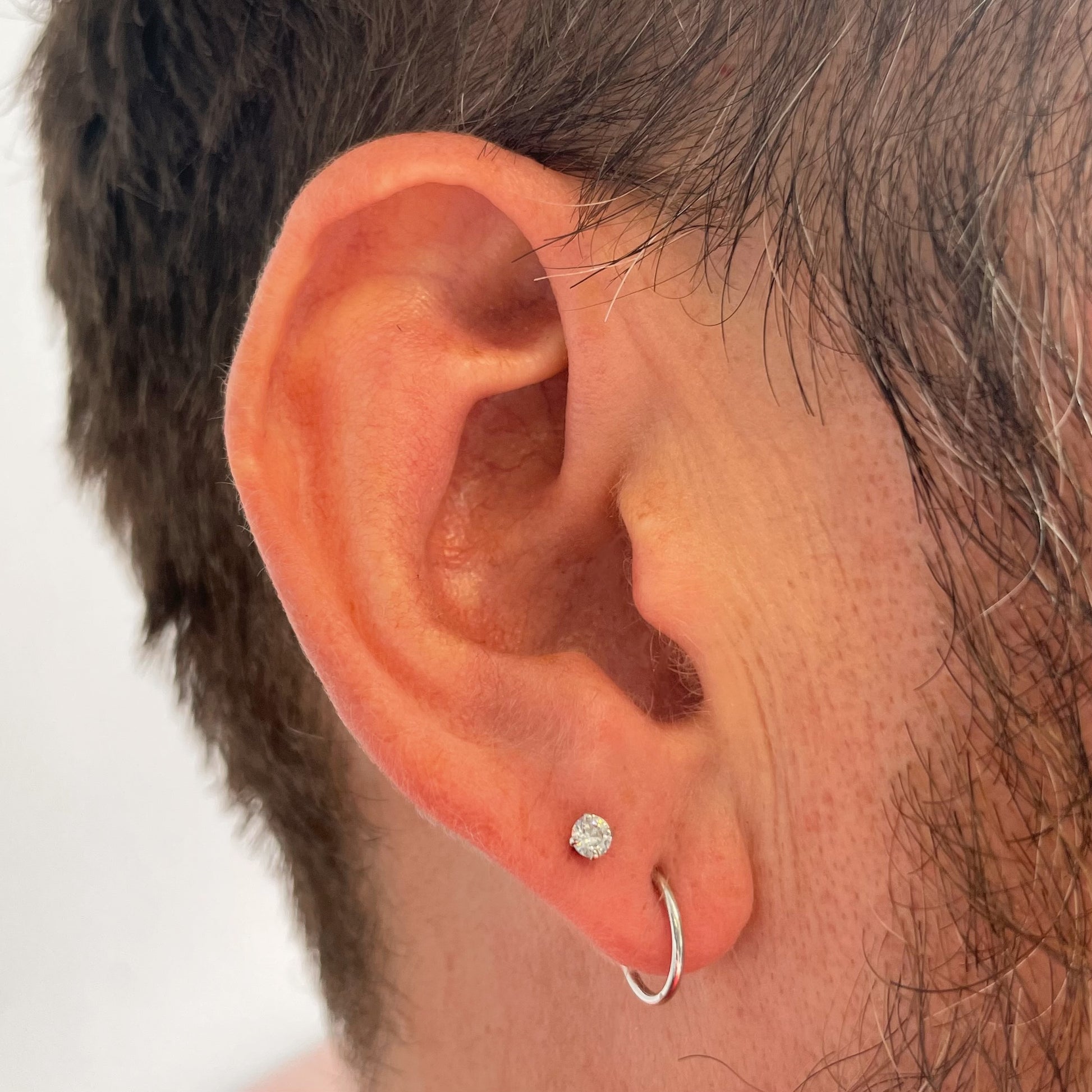 9k solid white gold 18g clicker hoop earring Huggies and Hoops Laura Bond Maria Tash astrid miyu
