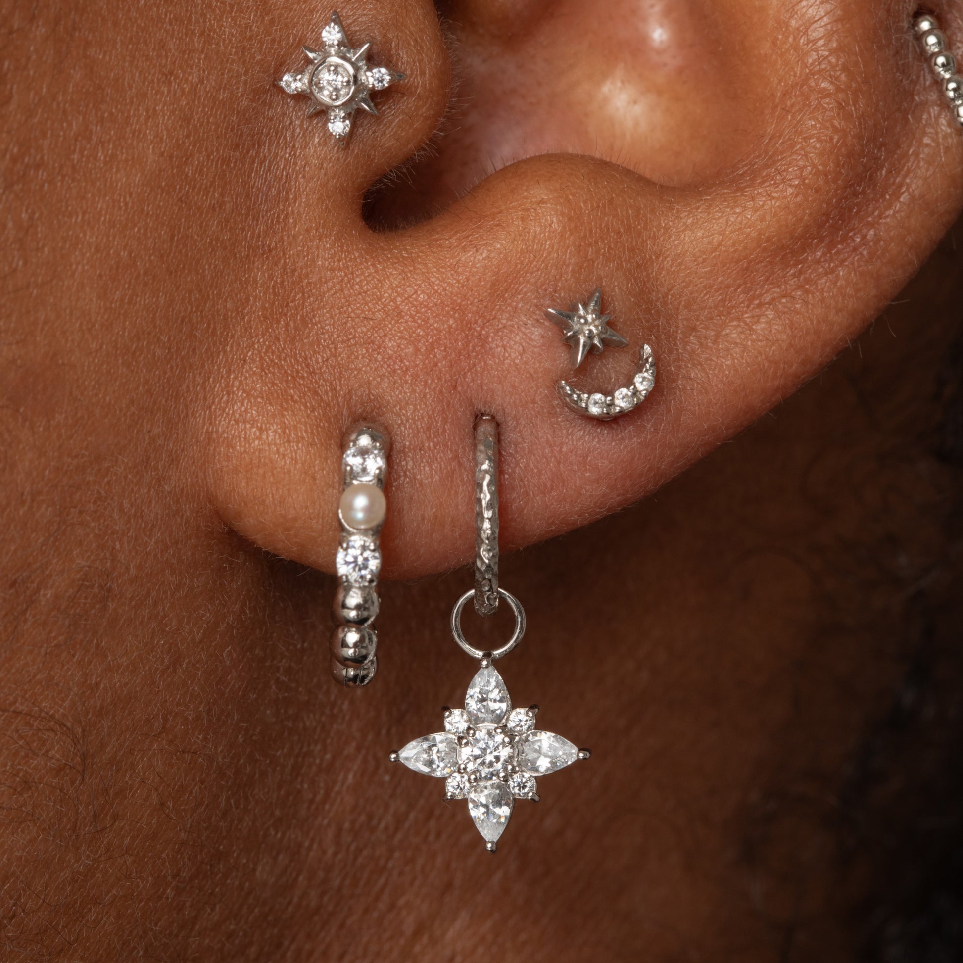 9k solid white gold Guiding Light earring charm Chains and Charms Laura Bond Maria Tash astrid miyu