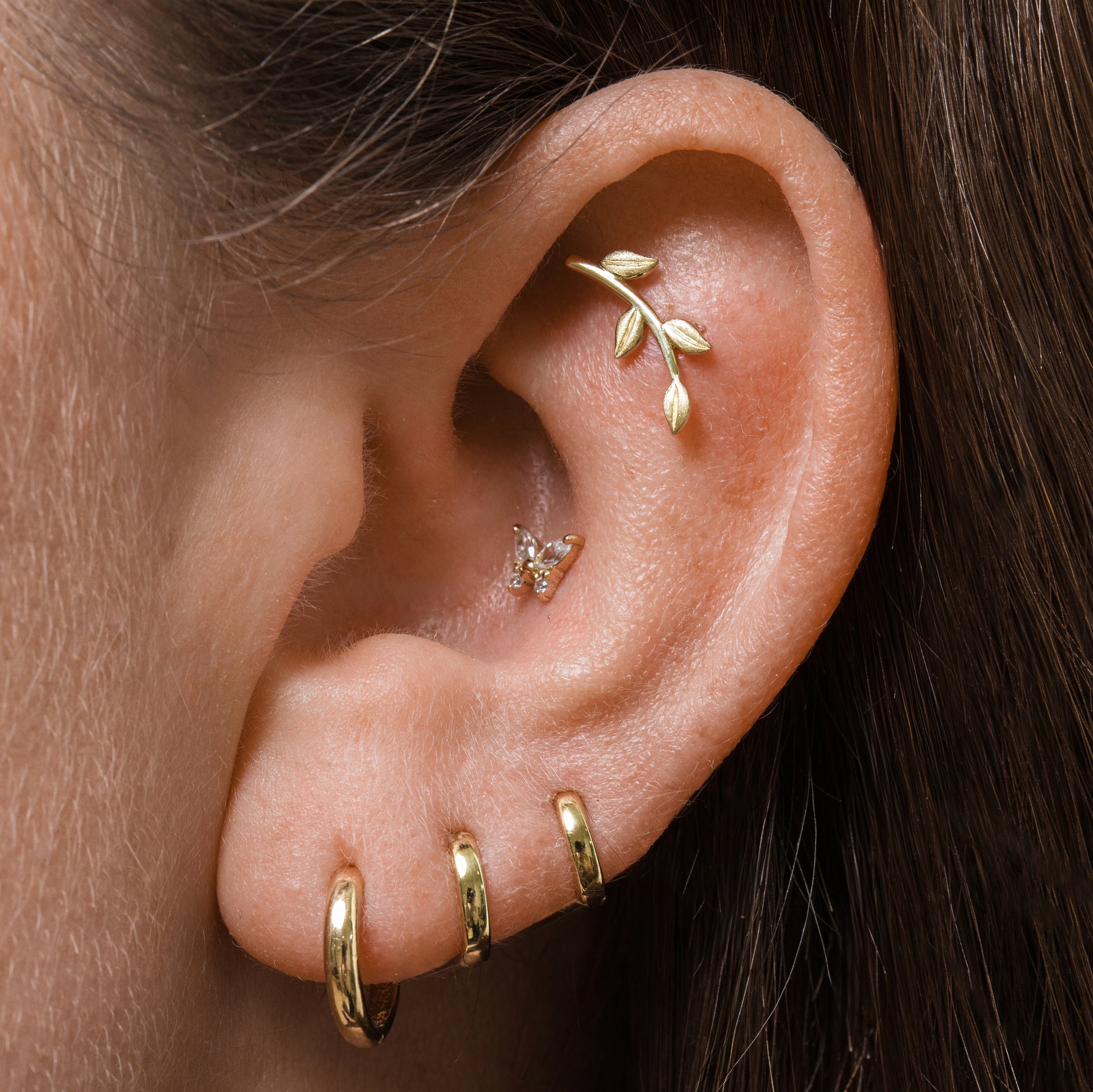 9k solid yellow gold simple huggie earring Huggies and Hoops Laura Bond Maria Tash