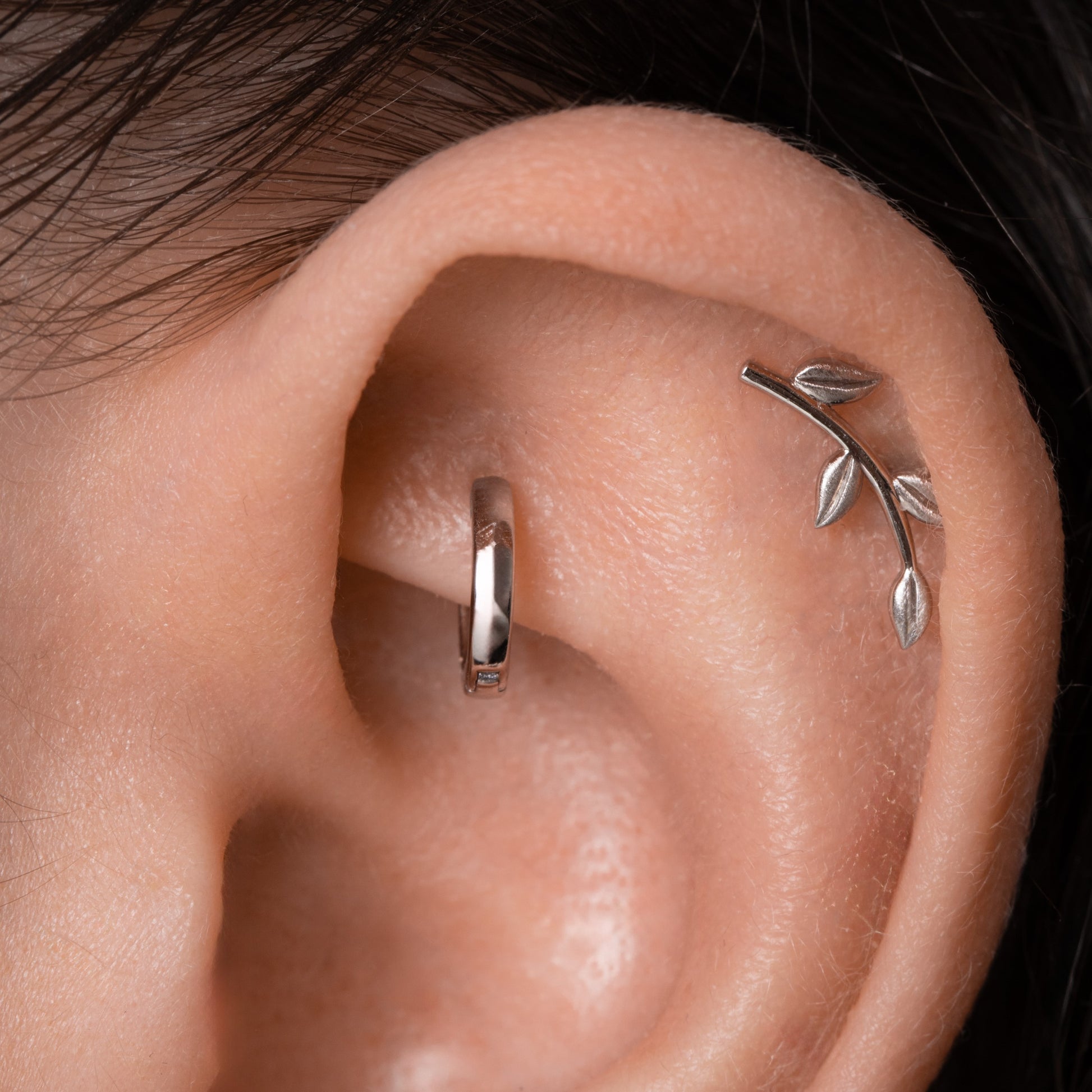 9k solid white gold 6mm simple mini huggie earring Huggies and Hoops Laura Bond Maria Tash astrid miyu
