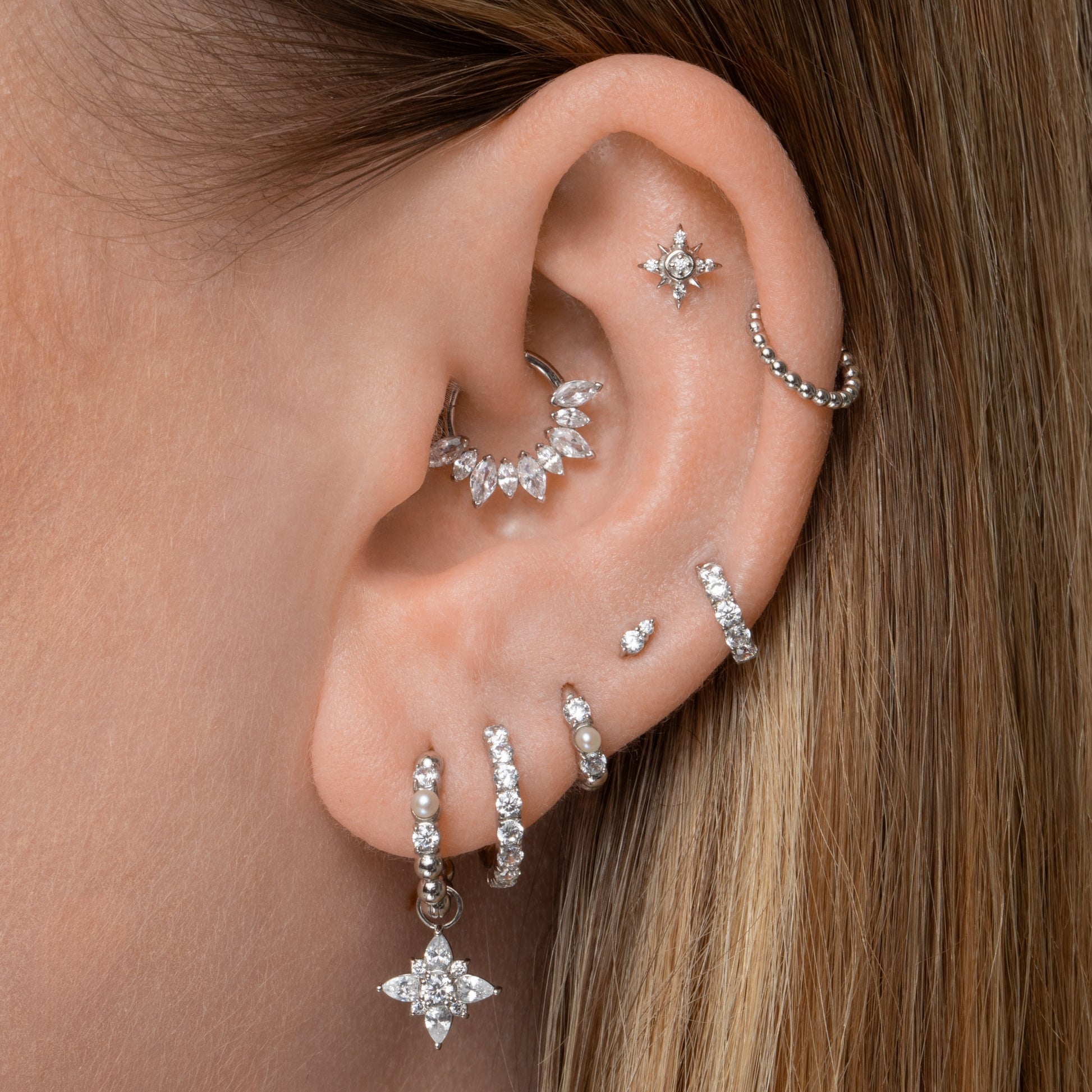 9k solid white gold Guiding Light earring charm Chains and Charms Laura Bond Maria Tash astrid miyu
