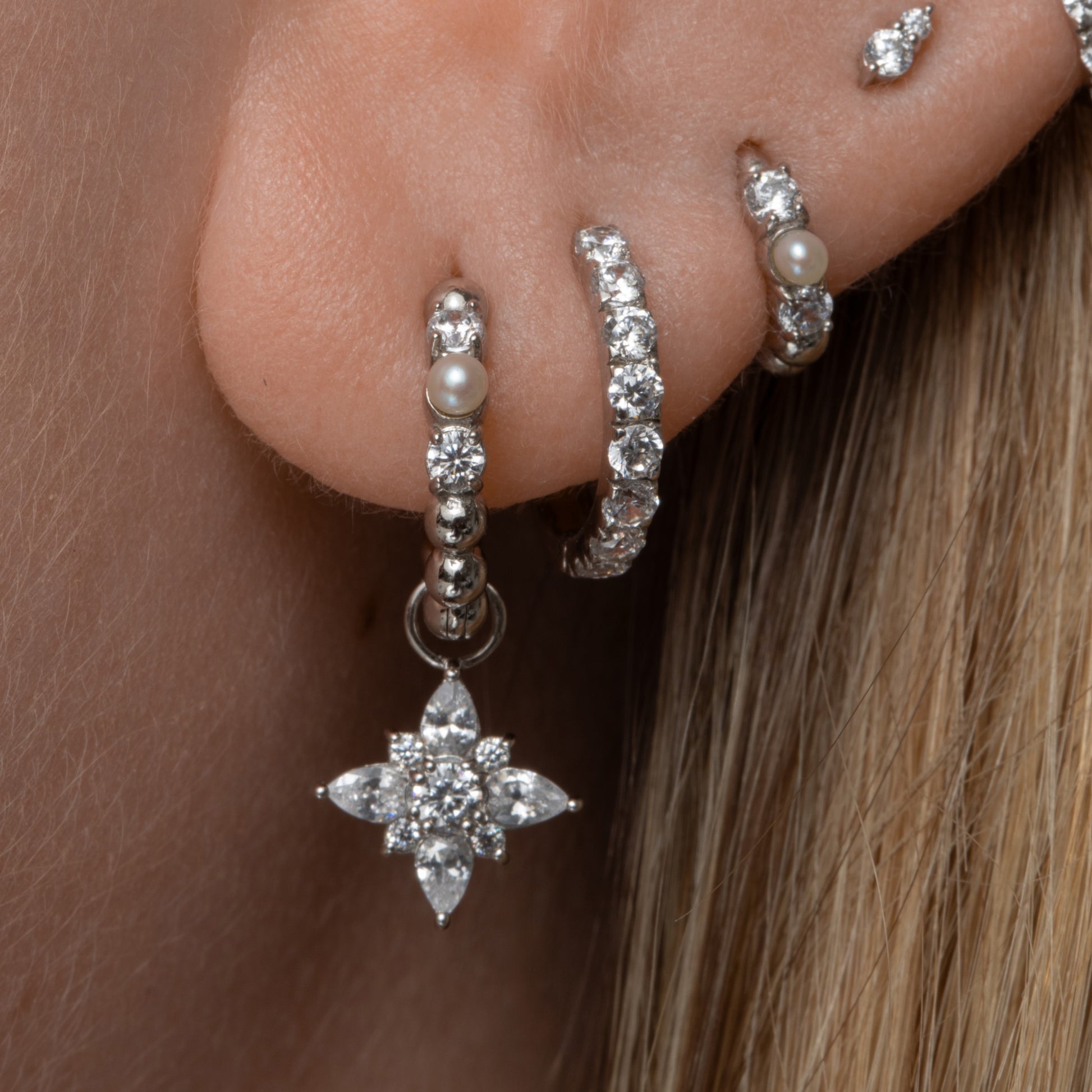 9k solid white gold Guiding Light earring charm Chains and Charms Laura Bond Maria Tash astrid miyu