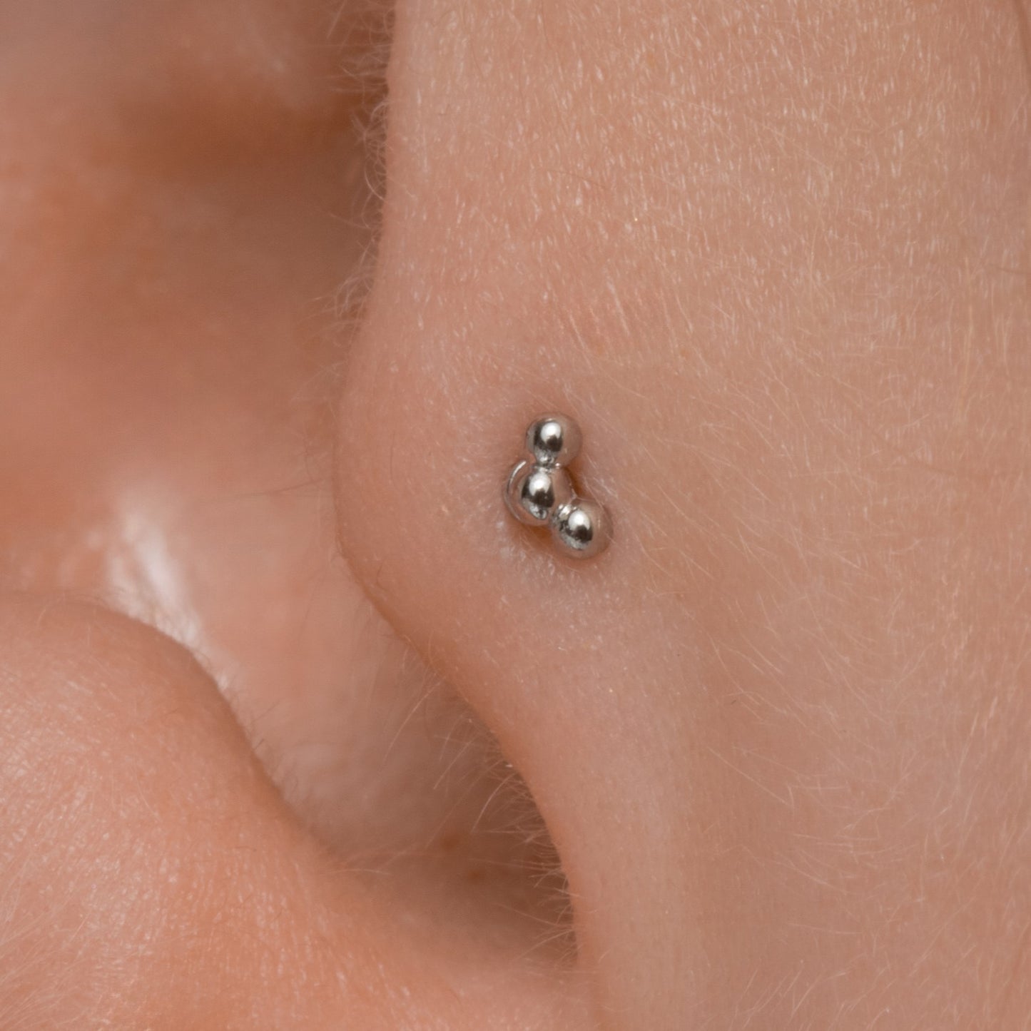 14k solid white gold tiny Goldie flat back labret stud earring 8mm Cartilage Studs Laura Bond Maria Tash
