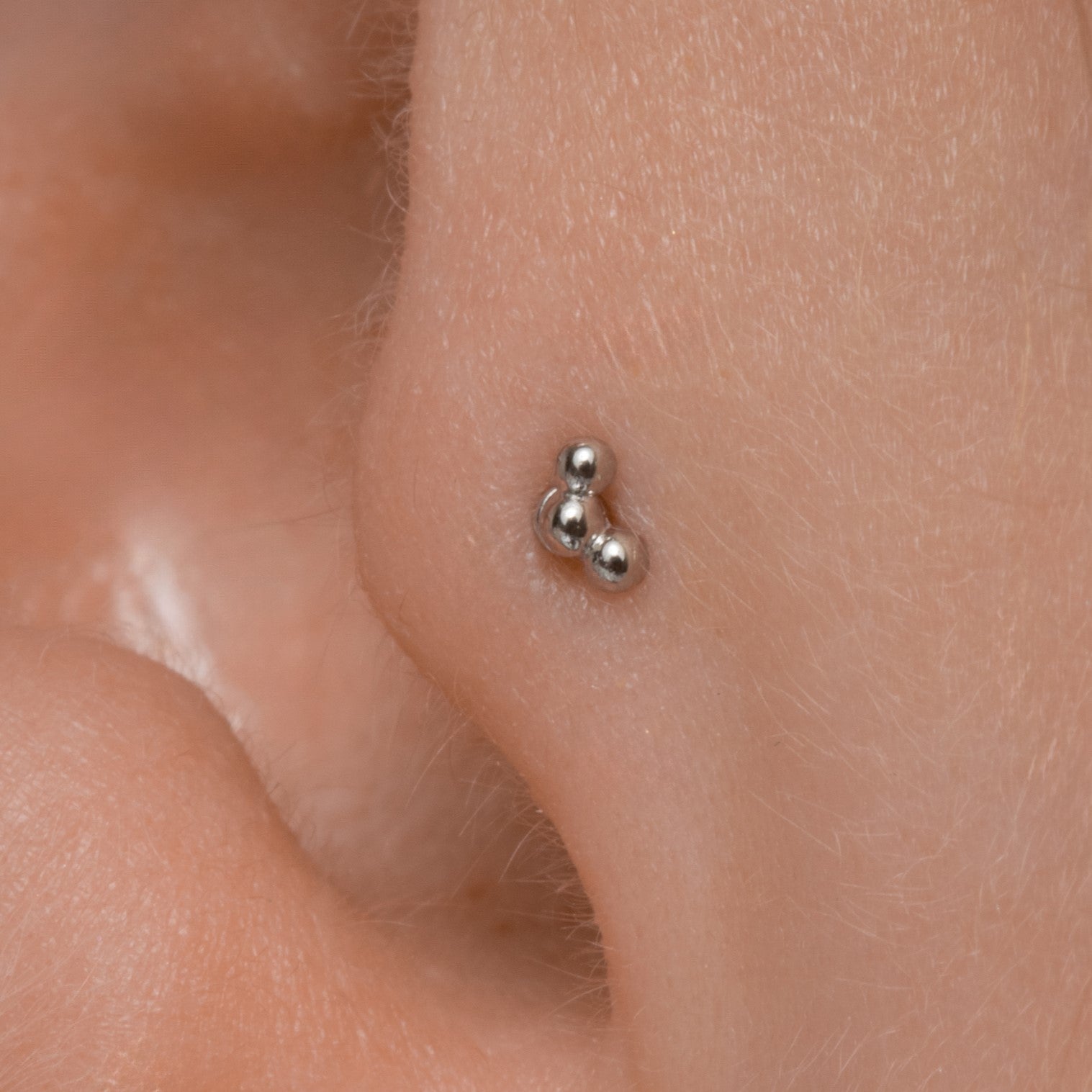 14k solid white gold tiny Goldie flat back labret stud earring 8mm Cartilage Studs Laura Bond Maria Tash