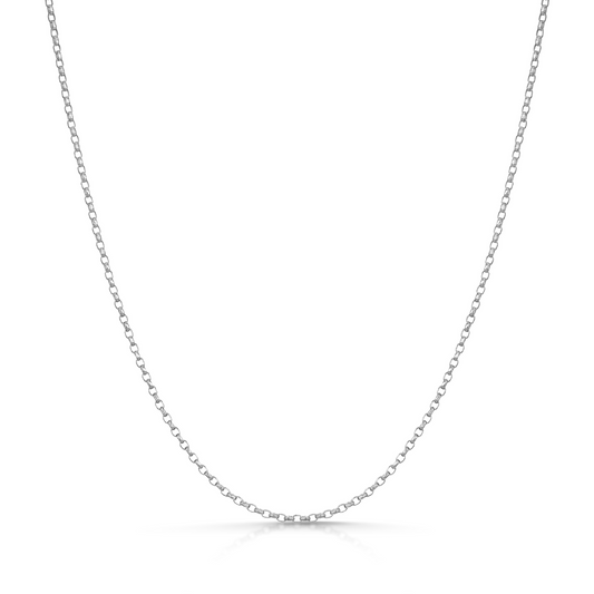 9k solid white gold belcher necklace chain