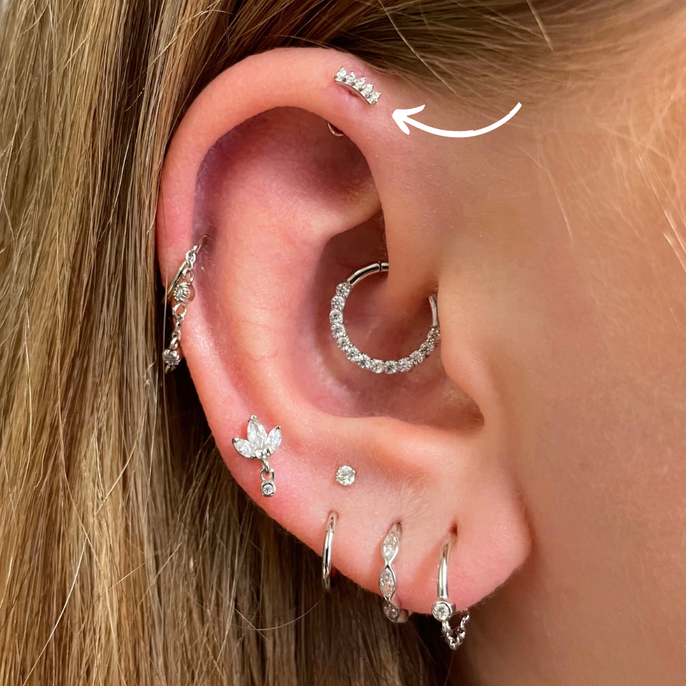 Simple Style Body Piercing Jewelry Tragus Helix Earrings Forward