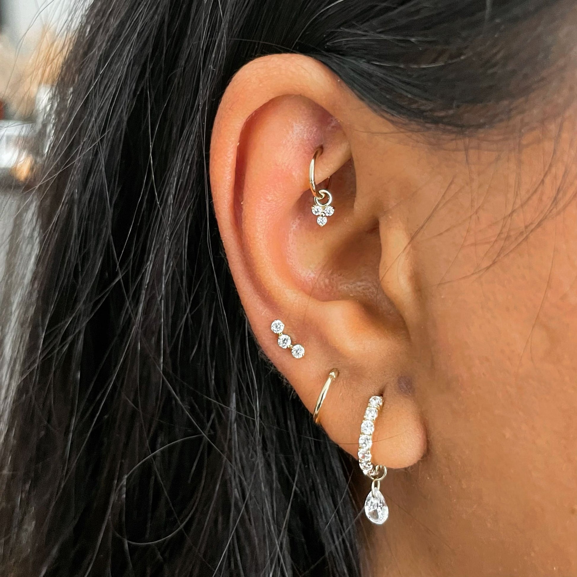 9k solid yellow gold 18g clicker hoop earring Huggies and Hoops Laura Bond Maria Tash astrid miyu