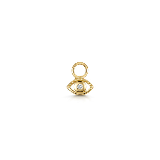 9k solid yellow gold tiny mystic eye charm