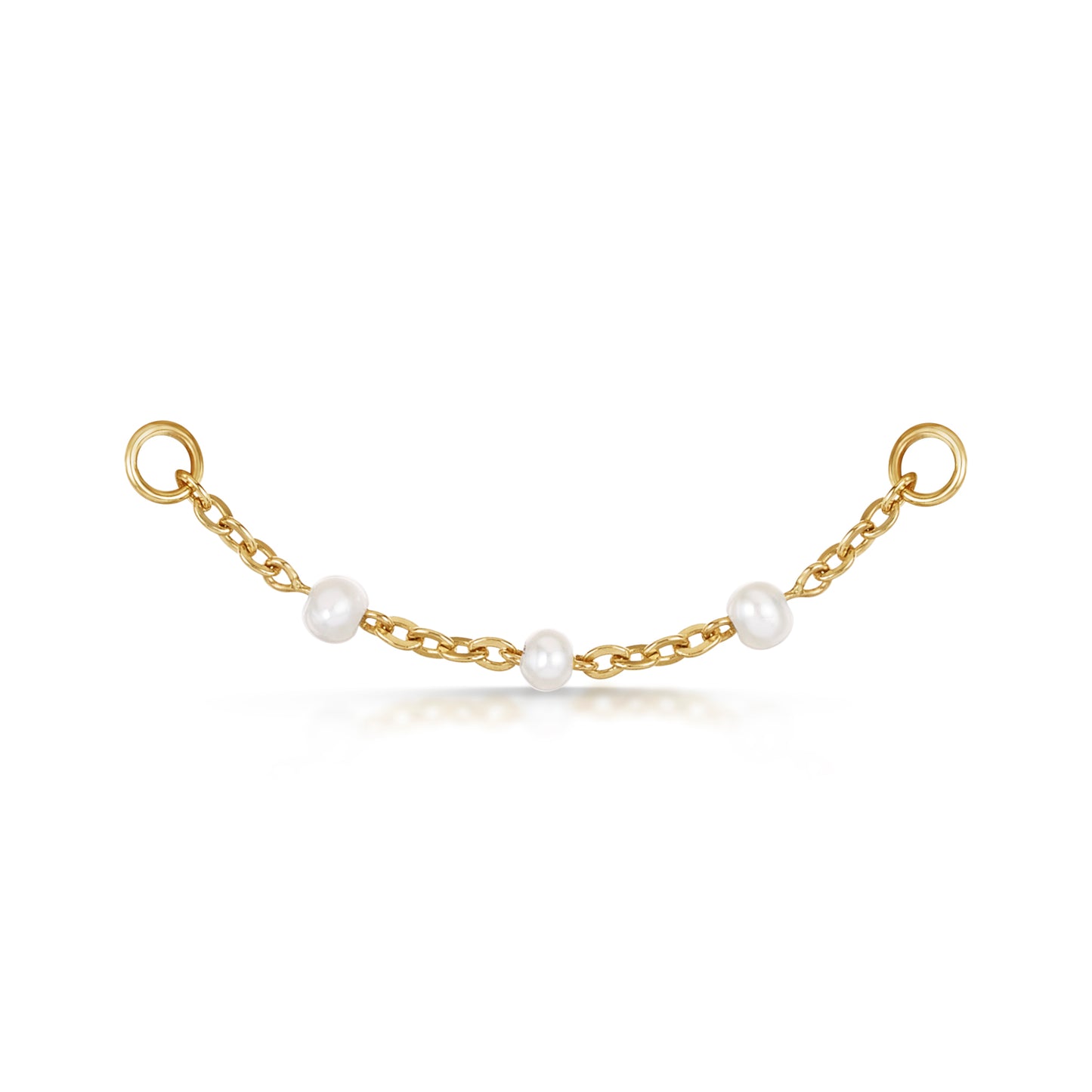 9k solid yellow gold pearl chain charm