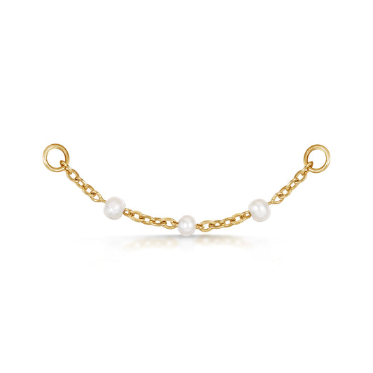 9k solid yellow gold pearl chain charm