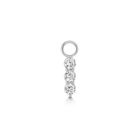 Charmed by Laura Bond - 9k solid white gold triple gem earring charm Chains and Charms Laura Bond Maria Tash