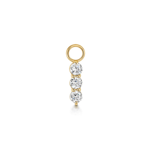 Charmed by Laura Bond - 9k solid yellow gold triple gem earring charm Chains and Charms Laura Bond Maria Tash astrid miyu
