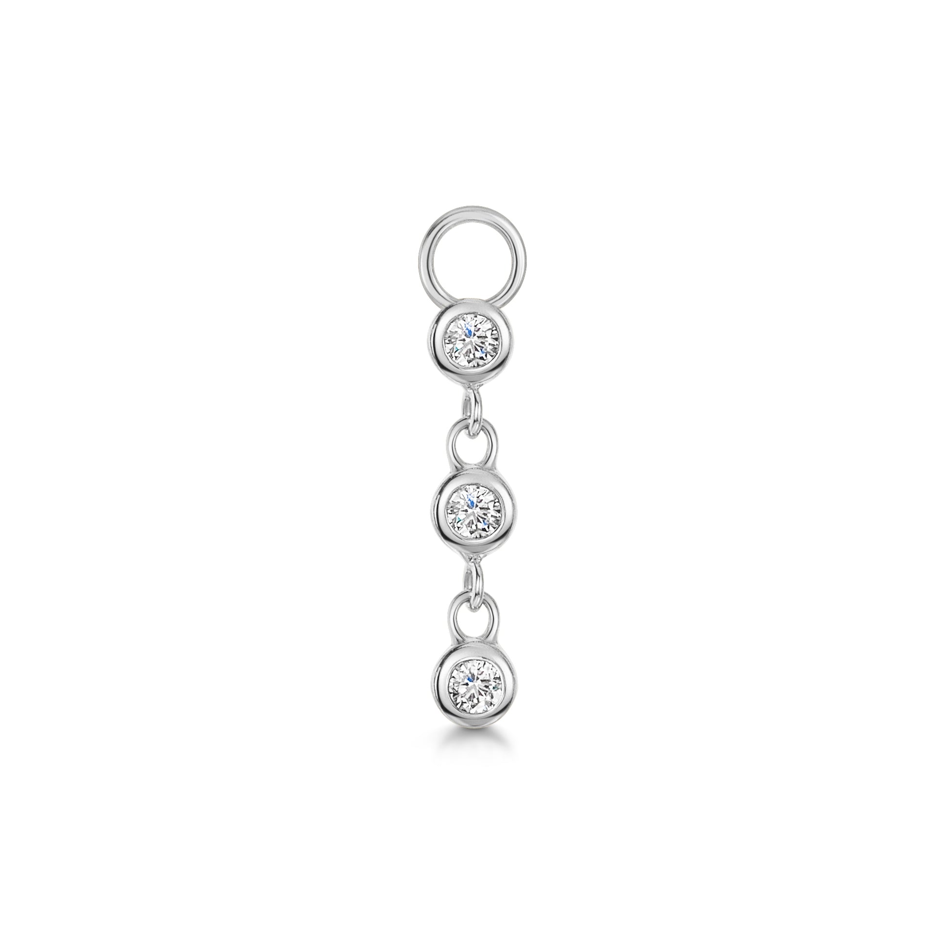 Charmed by Laura Bond - 9k solid white gold beaded droplet earring charm Chains and Charms Laura Bond Maria Tash astrid miyu