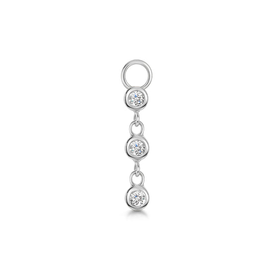 Charmed by Laura Bond - 9k solid white gold beaded droplet earring charm Chains and Charms Laura Bond Maria Tash