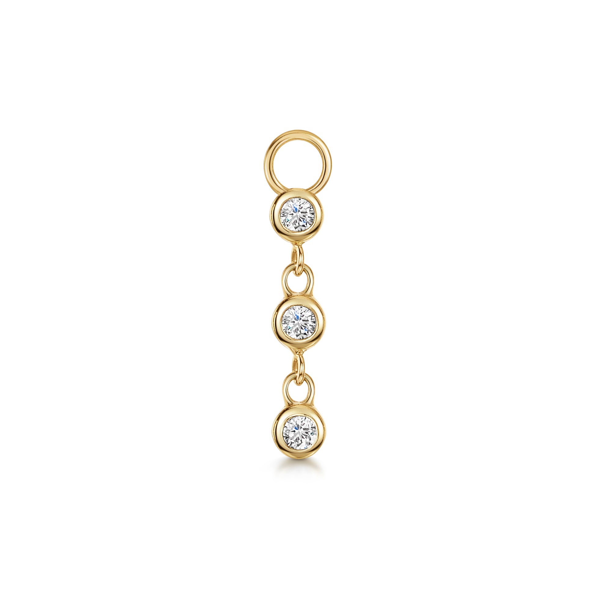 Charmed by Laura Bond - 9k solid yellow gold beaded droplet earring charm Chains and Charms Laura Bond Maria Tash astrid miyu