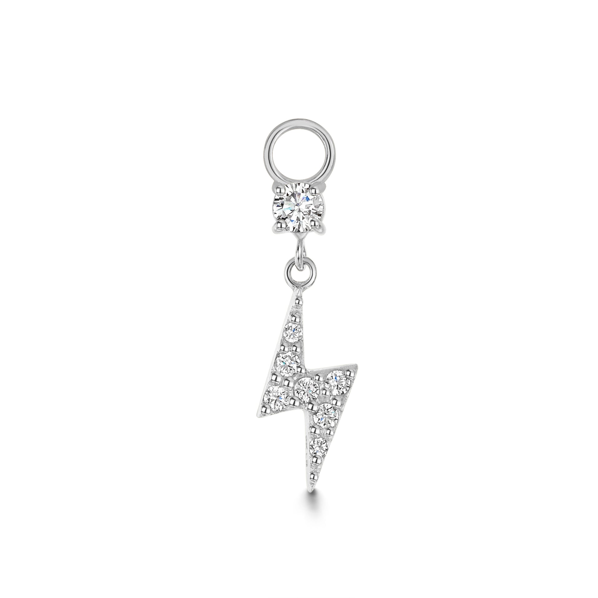 Charmed by Laura Bond - 9k solid white gold lightning bolt earring charm Chains and Charms Laura Bond Maria Tash astrid miyu