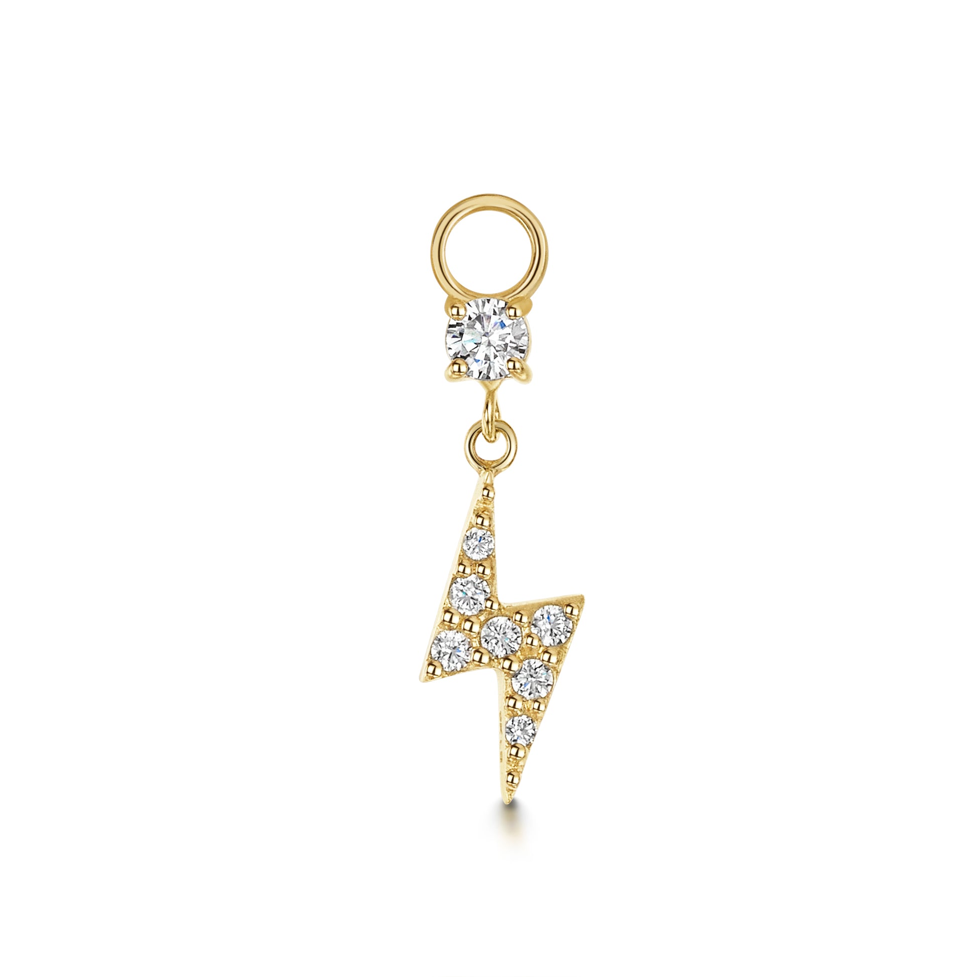Charmed by Laura Bond - 9k solid yellow gold lightning bolt earring charm Chains and Charms Laura Bond Maria Tash astrid miyu
