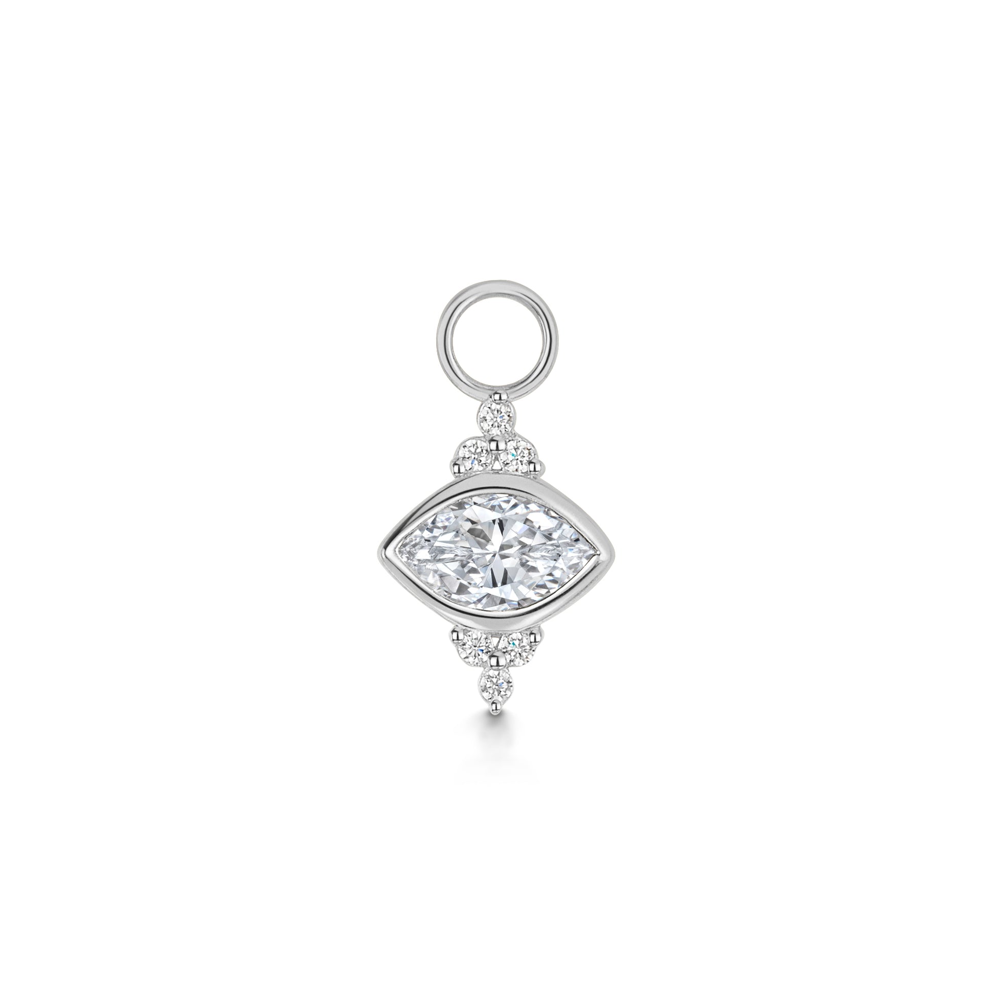 Charmed by Laura Bond - 9k solid white gold trio marquise earring charm Chains and Charms Laura Bond Maria Tash astrid miyu