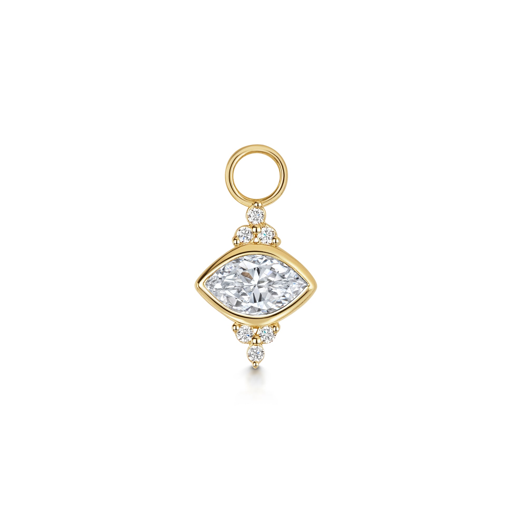 Charmed by Laura Bond - 9k solid yellow gold trio marquise earring charm Chains and Charms Laura Bond Maria Tash astrid miyu