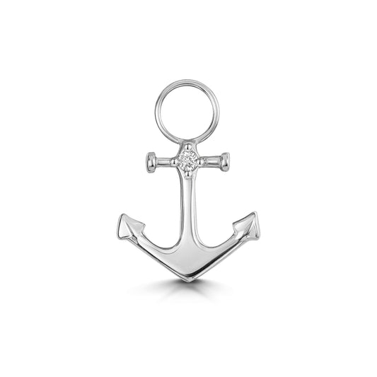 astrid miyu 9k solid white gold Anchor earring charm Chains and Charms Laura Bond