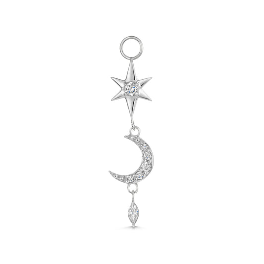 astrid miyu 9k solid white gold Night Beam drop earring charm Chains and Charms Laura Bond