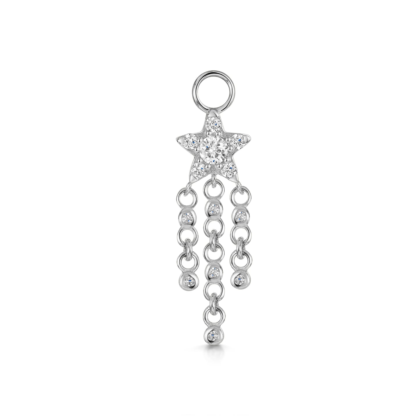 astrid miyu 9k solid white gold Shooting Star drop earring charm Chains and Charms Laura Bond