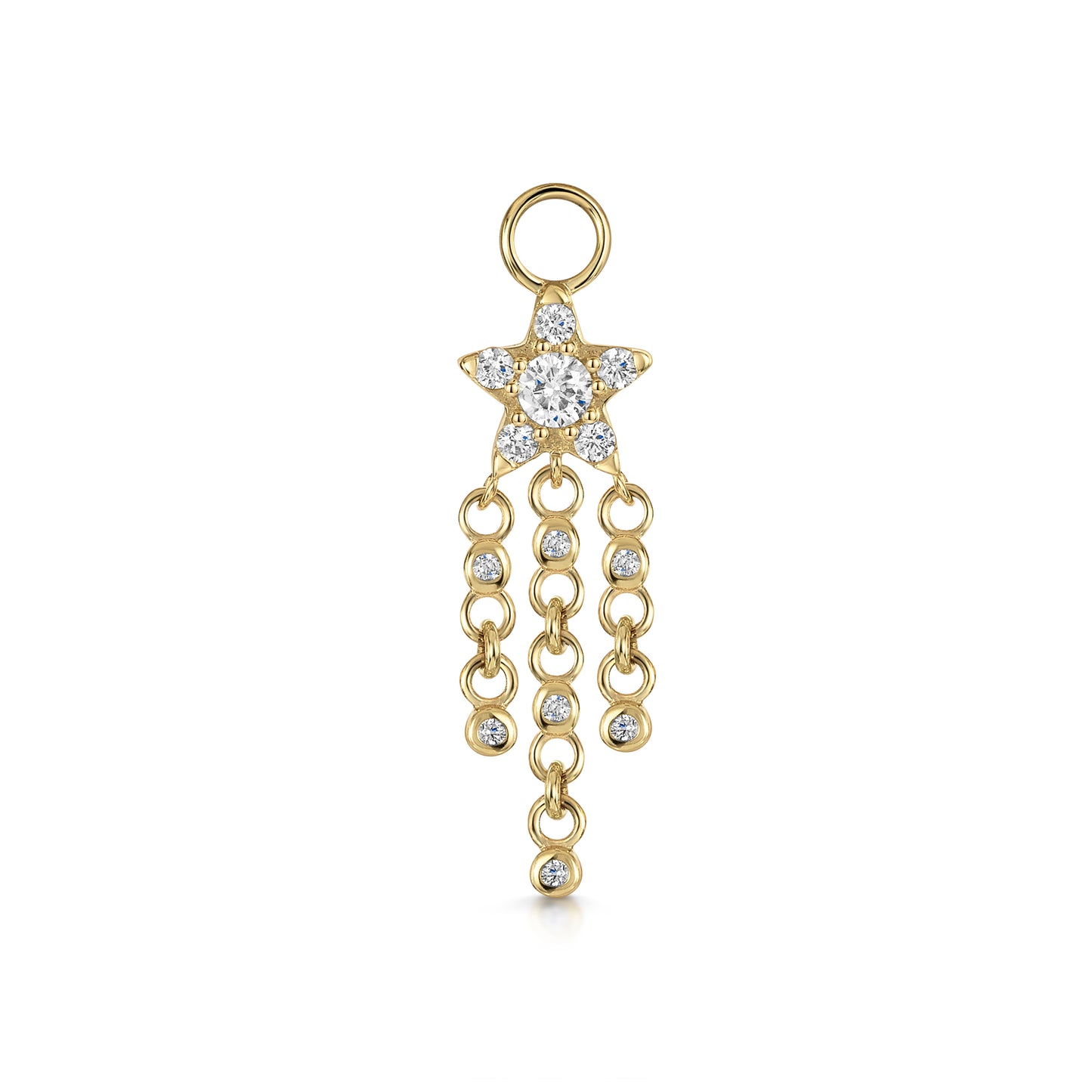 astrid miyu 9k solid yellow gold Shooting Star drop earring charm Chains and Charms Laura Bond