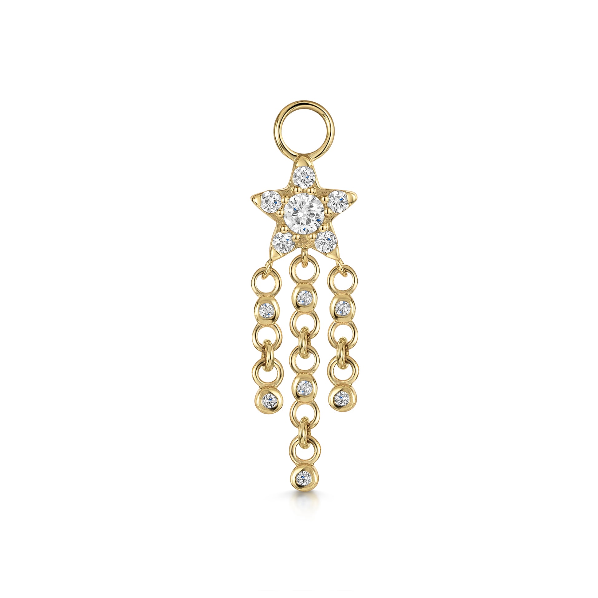 astrid miyu 9k solid yellow gold Shooting Star drop earring charm Chains and Charms Laura Bond