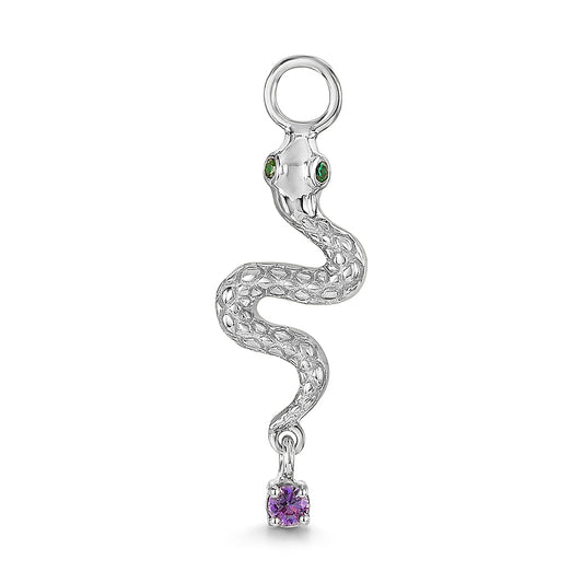 astrid miyu 9k solid white gold snake earring charm Chains and Charms Laura Bond